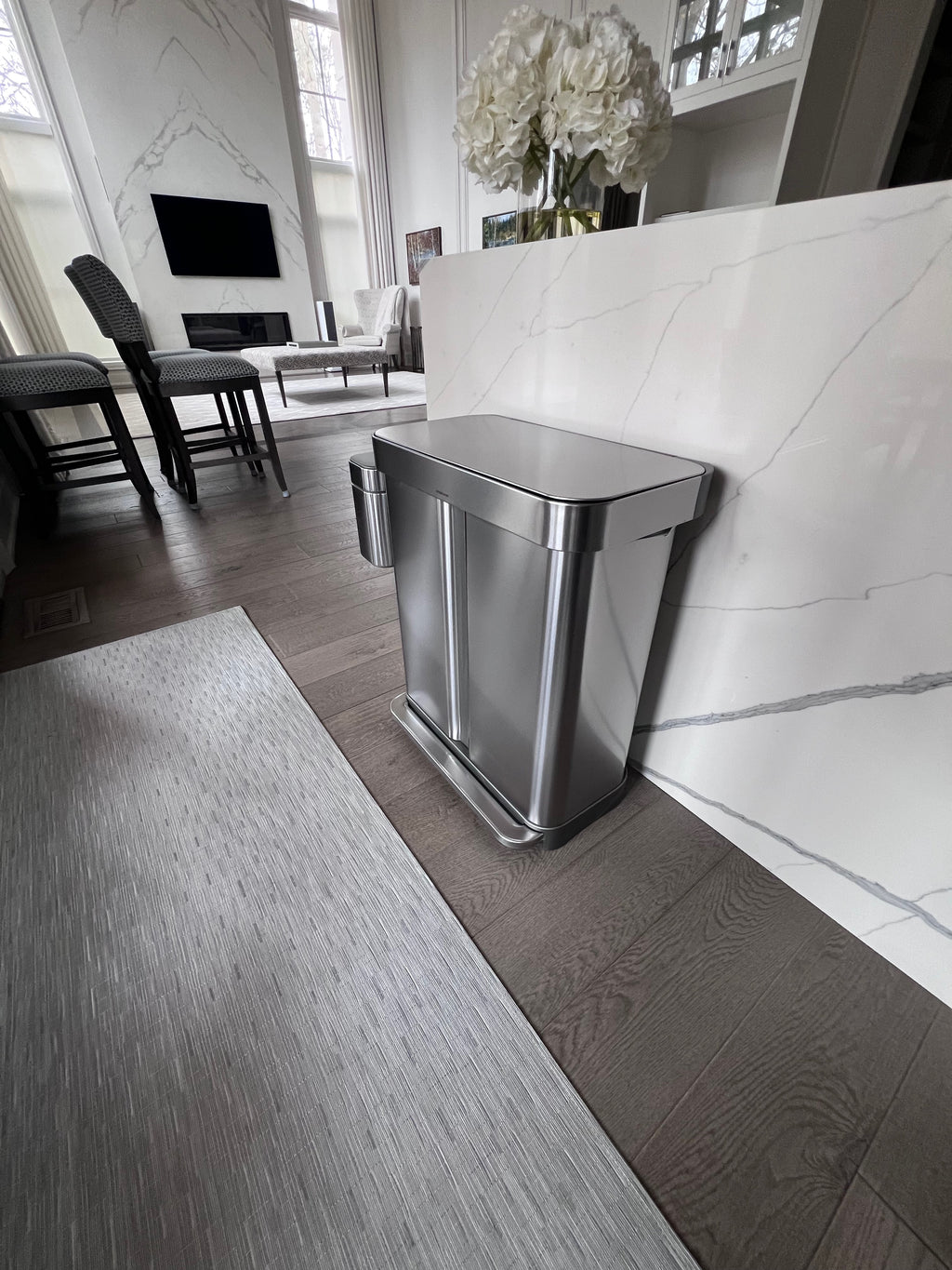 Simplehuman 58L Dual Compartment Rectangular Step Can with 4L Compost Caddy (*retail $340)