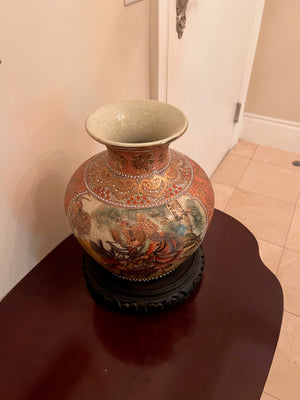 Satsuma Vase on Stand