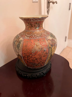 Satsuma Vase on Stand