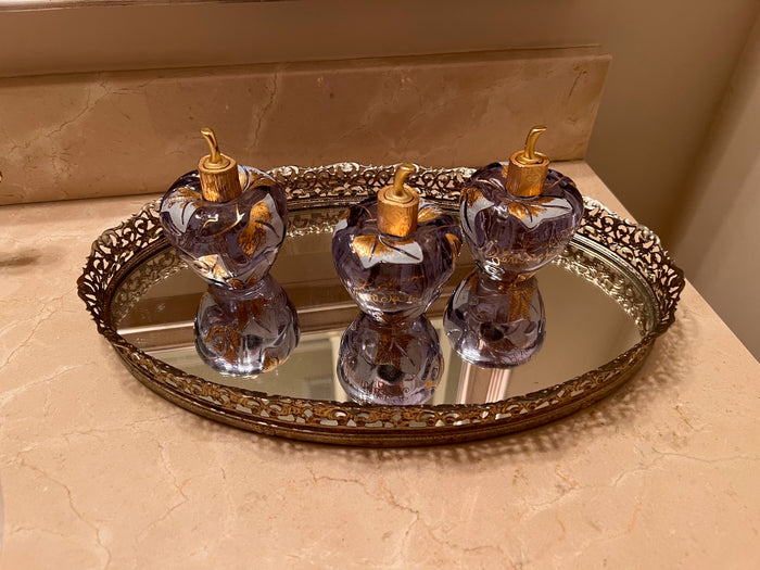 Mirrored Tray with 3 Lolita Lempicka Eau de Parfum Bottles (empty bottles)