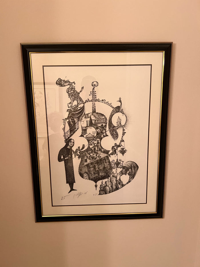 Lithograph A.P titled "Jerusalem of Gold" by Moshe Bernstein