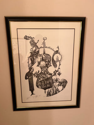 Lithograph A.P titled "Jerusalem of Gold" by Moshe Bernstein