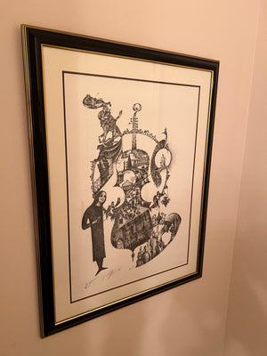 Lithograph A.P titled "Jerusalem of Gold" by Moshe Bernstein