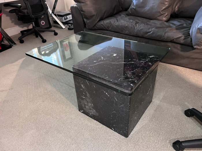 Cantilevered Marble & Glass Coffee Table by L'image Design