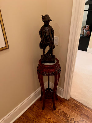 Composite Sculpture 'Boy Poacher' After Auguste Moreau, on Pedestal Stand