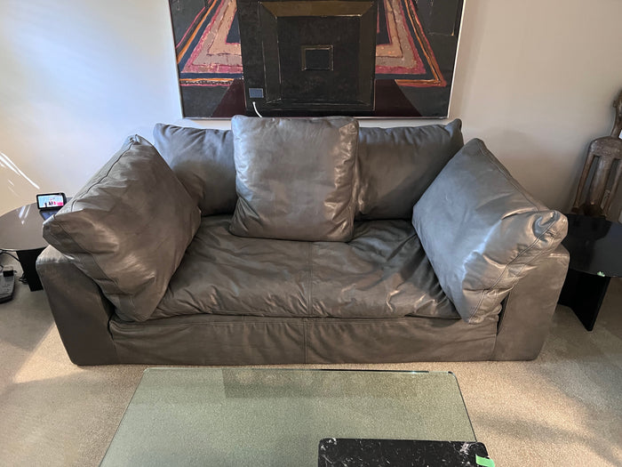 Restoration Hardware Cloud Leather Sofa, Italian Berkshire Leather in Stone