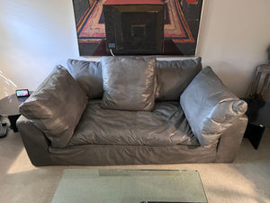 Restoration Hardware Cloud Leather Sofa, Italian Berkshire Leather in Stone