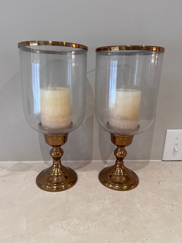 Pair of Hurricane Candle Holders (*retail $100)