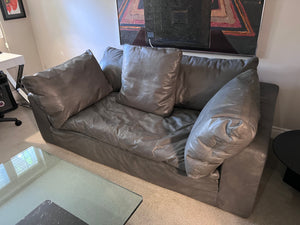 Restoration Hardware Cloud Leather Sofa, Italian Berkshire Leather in Stone