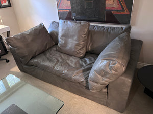 Restoration Hardware Cloud Leather Sofa, Italian Berkshire Leather in Stone