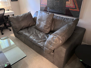 Restoration Hardware Cloud Leather Sofa, Italian Berkshire Leather in Stone