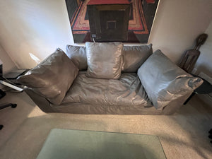 Restoration Hardware Cloud Leather Sofa, Italian Berkshire Leather in Stone