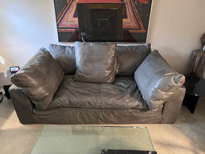 Restoration Hardware Cloud Leather Sofa, Italian Berkshire Leather in Stone