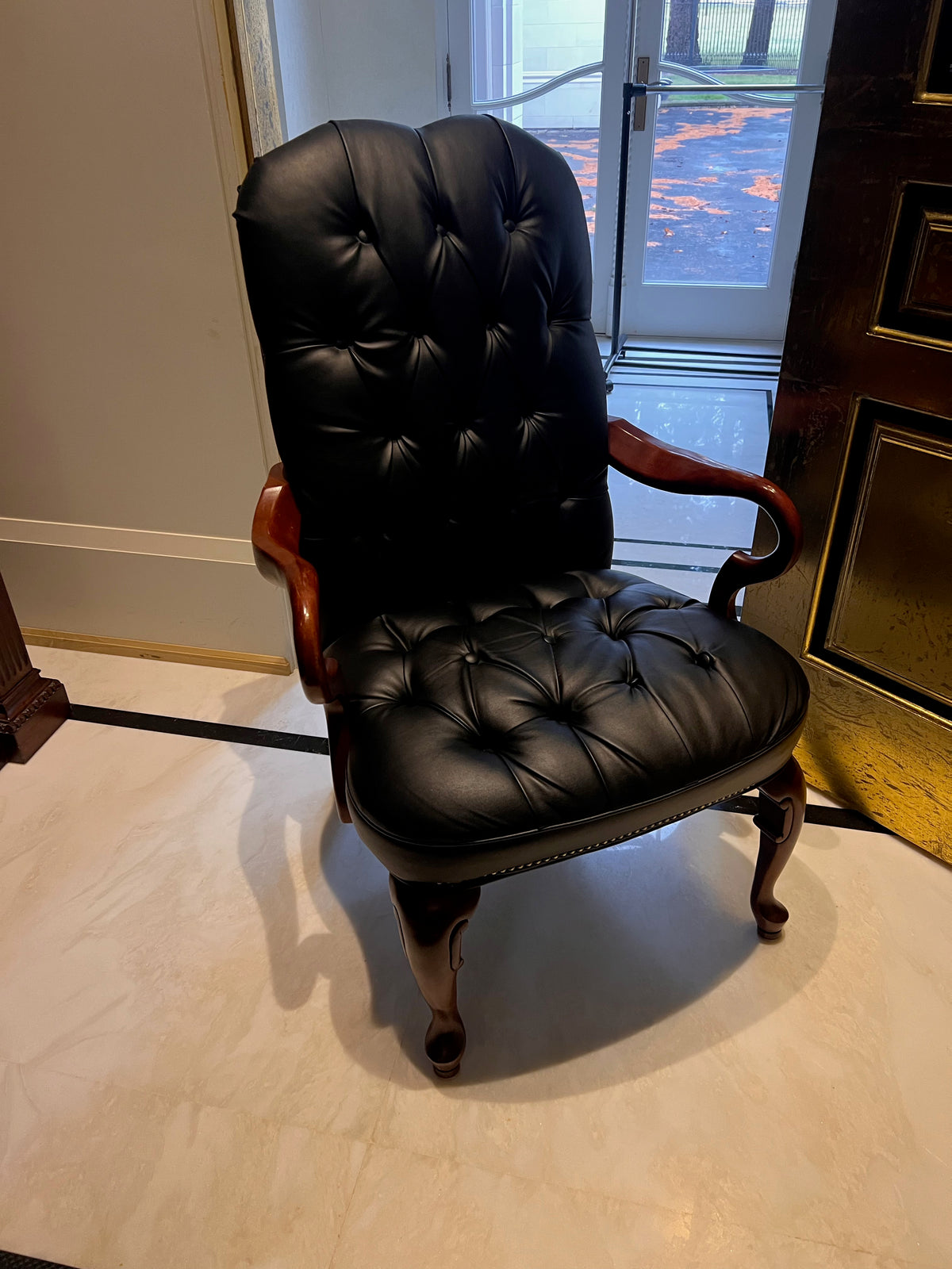 Black Tufted Faux Leather Executive Armchair (*2 available- sold individually- select quantity)