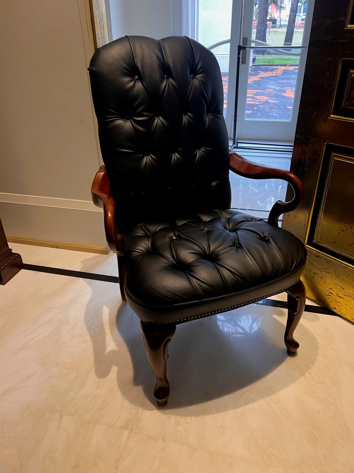 Black Tufted Faux Leather Executive Armchair (*2 available- sold individually- select quantity)