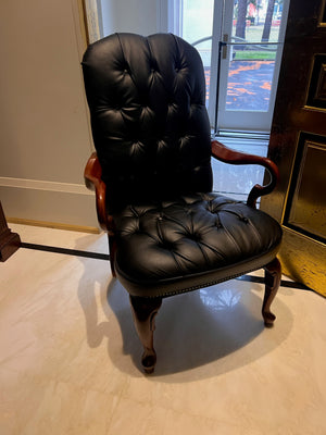 Black Tufted Faux Leather Executive Armchair (*2 available- sold individually- select quantity)