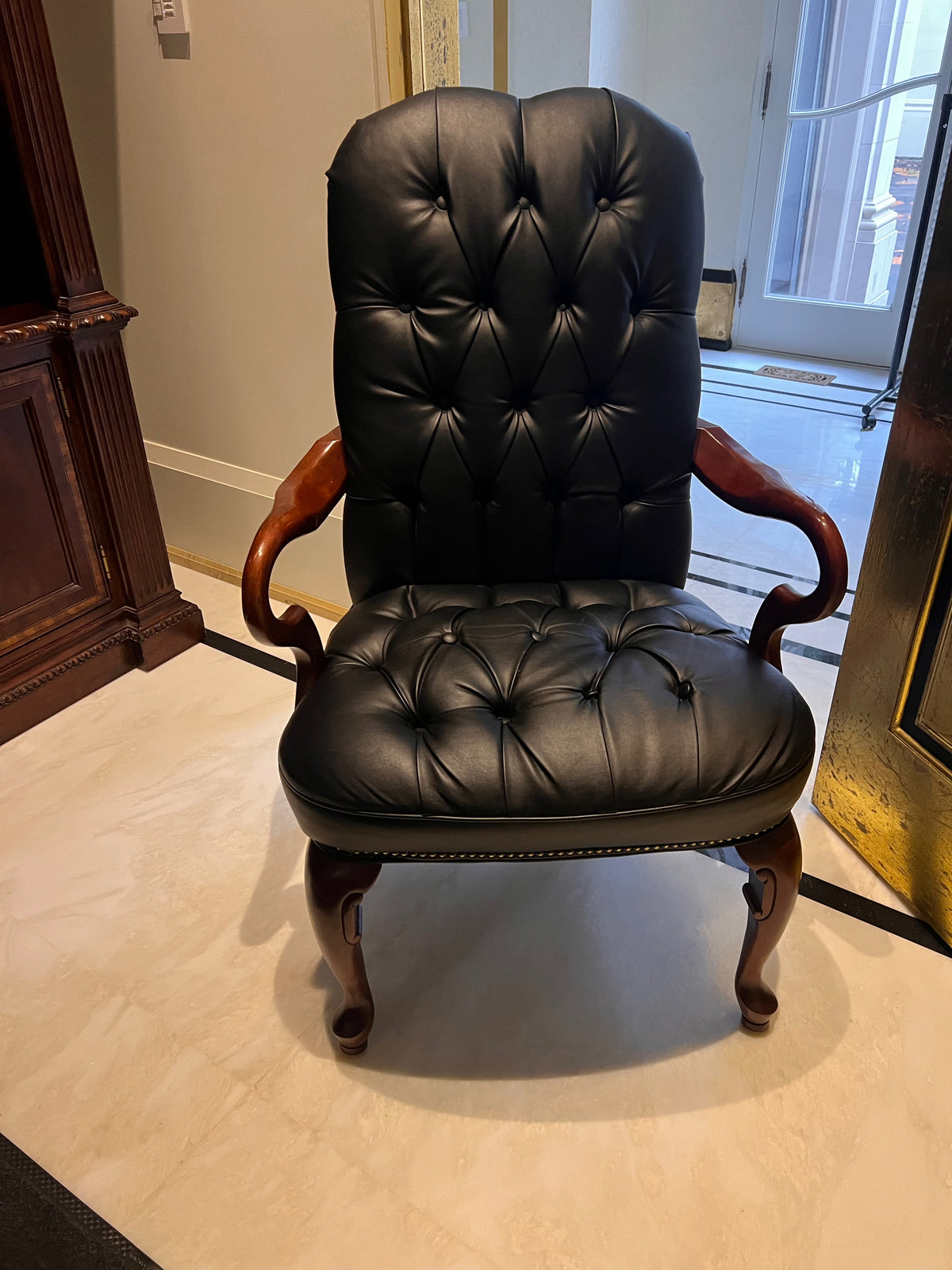 Black Tufted Faux Leather Executive Armchair (*2 available- sold individually- select quantity)