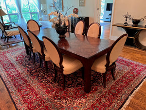 Beautiful Traditional The Art Shoppe Dining Table with 8 Schnadig Dining Chairs