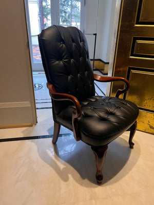 Black Tufted Faux Leather Executive Armchair (*2 available- sold individually- select quantity)