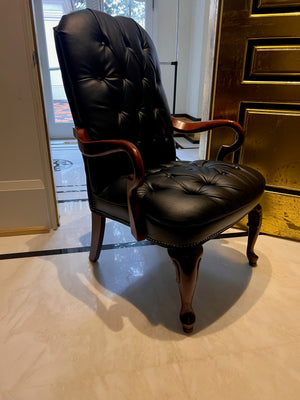 Black Tufted Faux Leather Executive Armchair (*2 available- sold individually- select quantity)