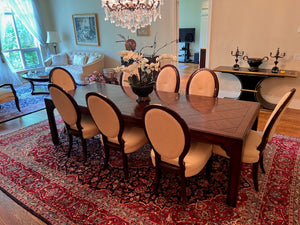 Beautiful Traditional The Art Shoppe Dining Table with 8 Schnadig Dining Chairs