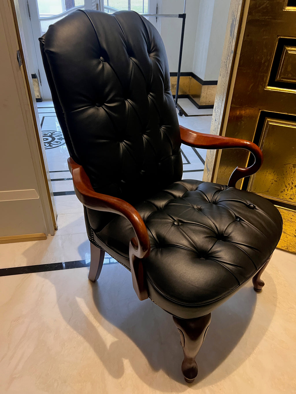 Black Tufted Faux Leather Executive Armchair (*2 available- sold individually- select quantity)