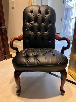 Black Tufted Faux Leather Executive Armchair (*2 available- sold individually- select quantity)