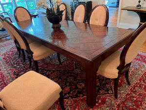 Beautiful Traditional The Art Shoppe Dining Table with 8 Schnadig Dining Chairs