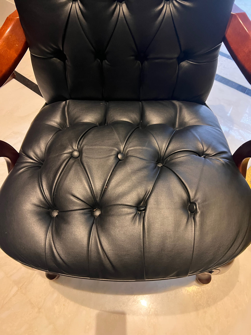 Black Tufted Faux Leather Executive Armchair (*2 available- sold individually- select quantity)