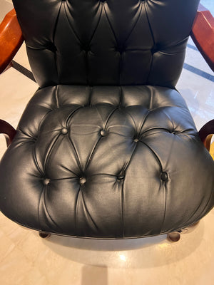 Black Tufted Faux Leather Executive Armchair (*2 available- sold individually- select quantity)