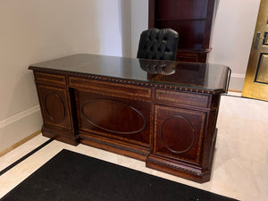 Universal Furniture Executive Desk w/ Custom Glass Top