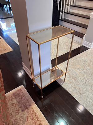 2-Tier Mirrored Accent Table