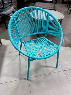 Baby Blue Wicker Egg Chair