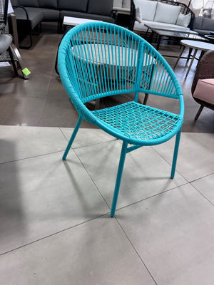 Baby Blue Wicker Egg Chair