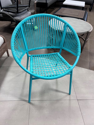 Baby Blue Wicker Egg Chair