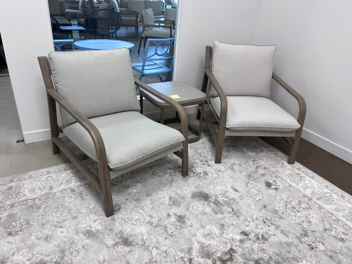 2 Deep Seating Club Chairs + Side Table