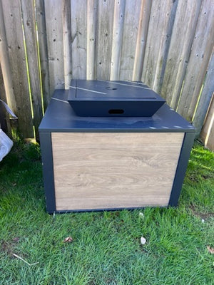 35" Propane Gas Square Fire Pit with Bowl Top (*retail price $500)