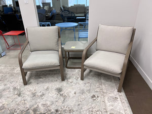 2 Deep Seating Club Chairs + Side Table