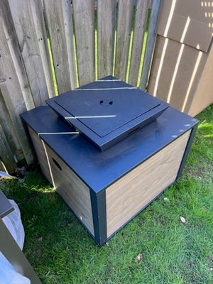 35" Propane Gas Square Fire Pit with Bowl Top (*retail price $500)
