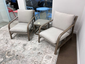 2 Deep Seating Club Chairs + Side Table
