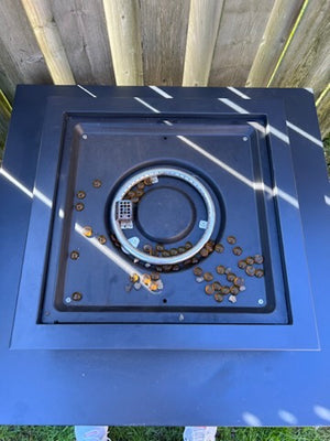 35" Propane Gas Square Fire Pit with Bowl Top (*retail price $500)