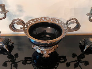 Decorative Centerpiece Bowl with 2 Candelabras