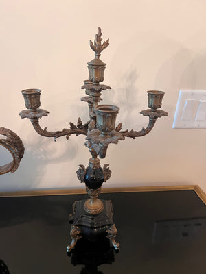Decorative Centerpiece Bowl with 2 Candelabras