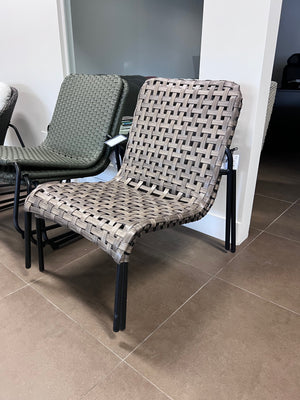 2 Mariana Steel Wicker Stacking Armless Chairs