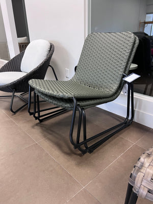 3 Silver Bay Steel Wicker Stacking Armless Chairs, Green