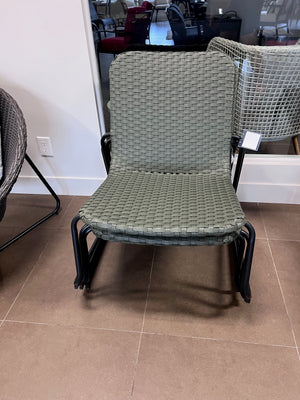 3 Silver Bay Steel Wicker Stacking Armless Chairs, Green