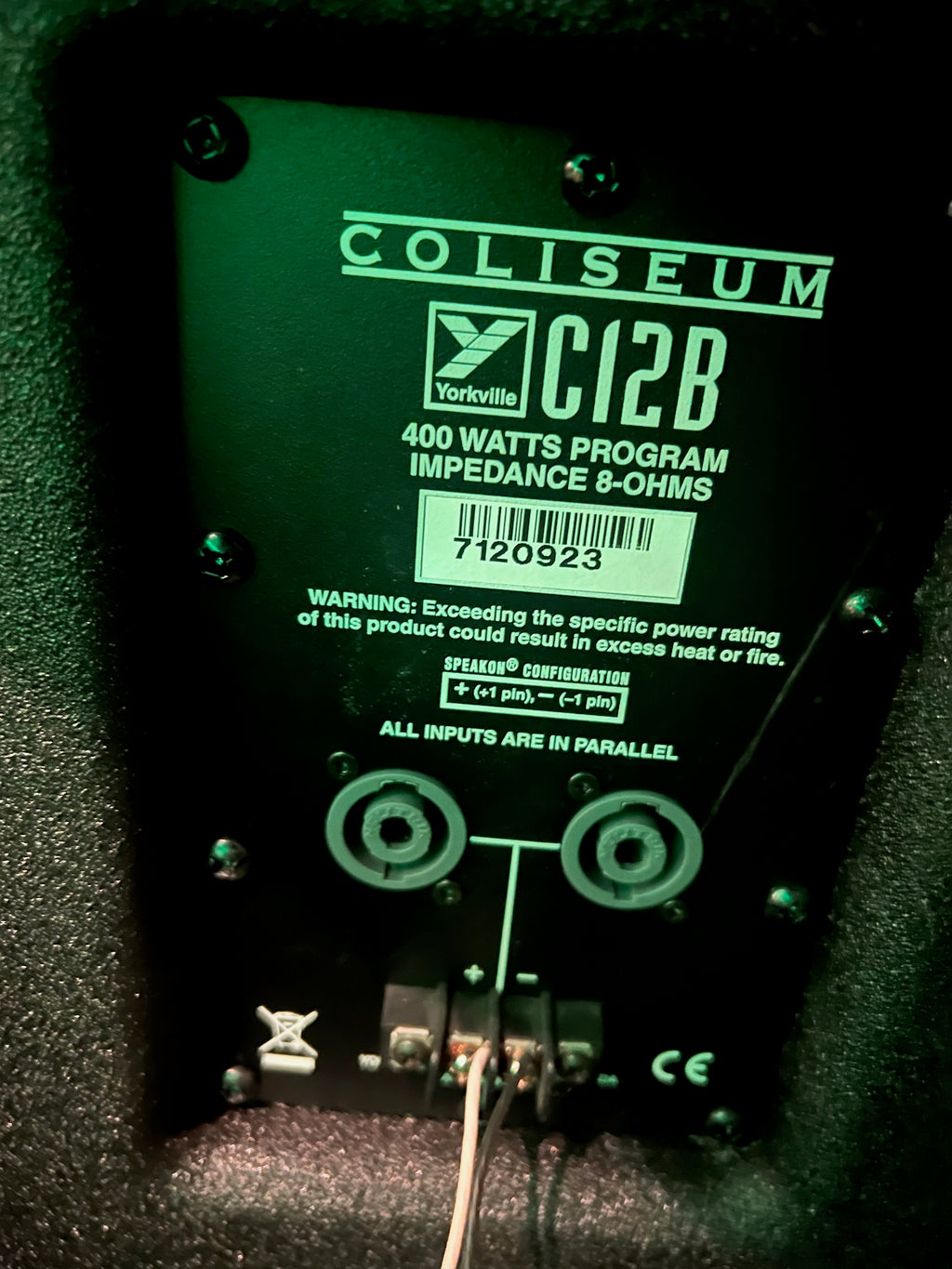 Yorkville Sound C12B Coliseum 400 Watt Installation Speaker (*6 available- sold individually- select quantity) (*retail $940)