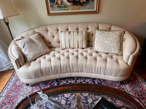 Schnadig Classic Elegance Curved Tufted Sofa
