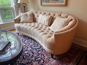 Schnadig Classic Elegance Curved Tufted Sofa