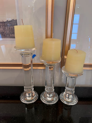 3pc Glass Candle Holders